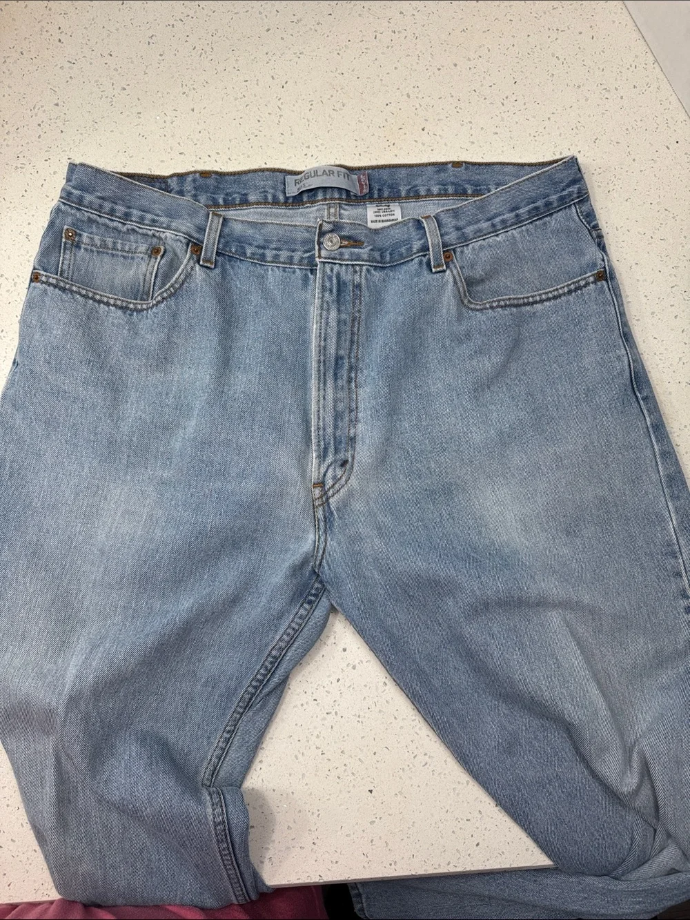 Levi's 505 Light Blue Straight Leg Jeans 42x32